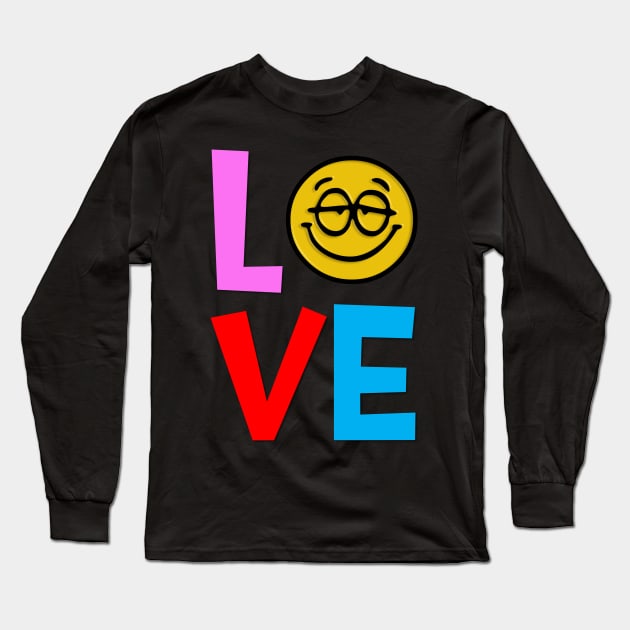 Love smiley face emoji women’s be happy style Long Sleeve T-Shirt by Girl Gang Leader